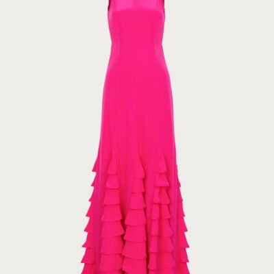 SAME Los Angeles Tiered Chiffon Gown (Fuchsia) - Image 1