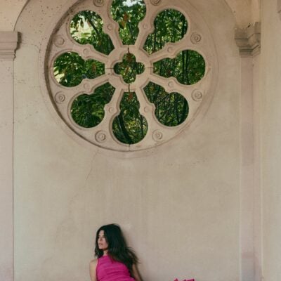 SAME Los Angeles Tiered Chiffon Gown (Fuchsia) - Image 2