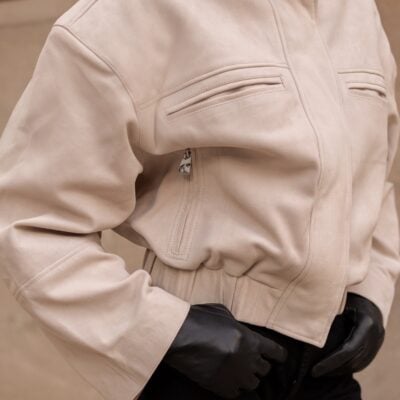 SAME Los Angeles The Suede Bomber Jacket (Taupe) - Image 2