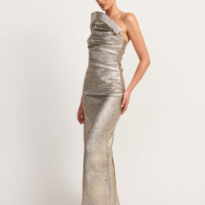 TOJHA TACOMA DRESS - METALLIC CHAMPAGNE — 6/XS - Image 2