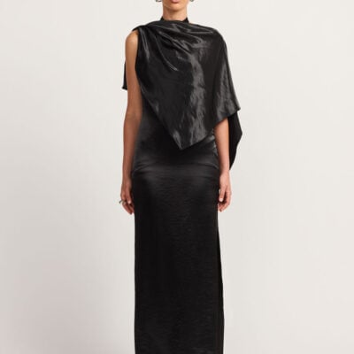 TOJHA MAYANNA 2PC DRESS with Removalable Cape - BLACK — 6/XS - Image 1
