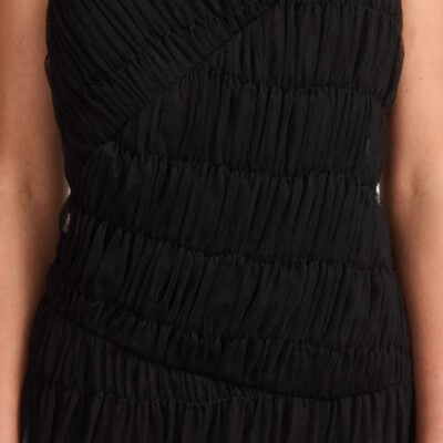 TOJHA HUXLEY GOWN with DETCHABLE SCARF- BLACK — 6/XS - Image 2