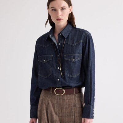 TWP Yellowstone Shirt in Denim Shirting — INDIGO RESIN - Image 1