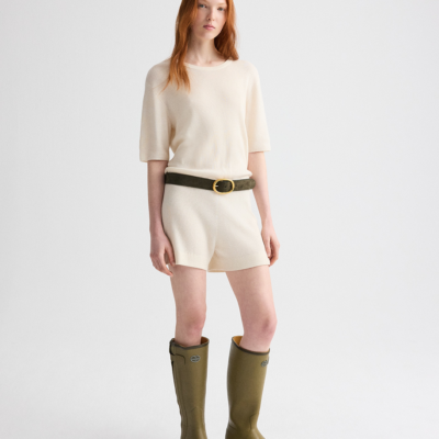 TWP Wide Belt in Suede — MILITARY - Image 2