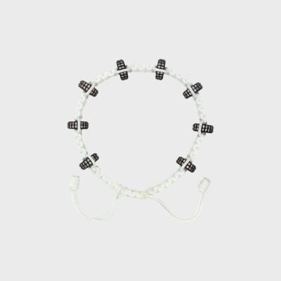 TWP White Thread Bracelet x Double Silver Big Size Full Roundel - Image 1