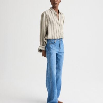 TWP West 11th St. Jean in Linen Cotton Denim — VINTAGE WASH - Image 2