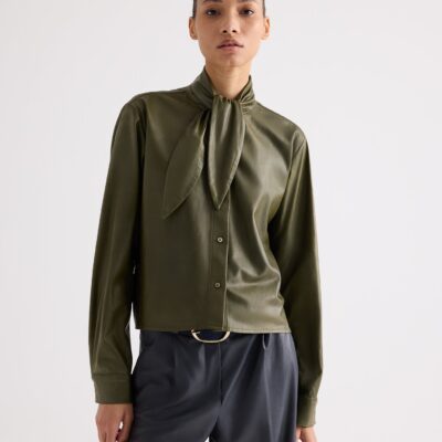 TWP Tied Up In You Top in Paper Leather — BEETLE - Image 1