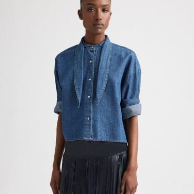 TWP Tie One On Shirt in Denim Shirting — PARIS - Image 1