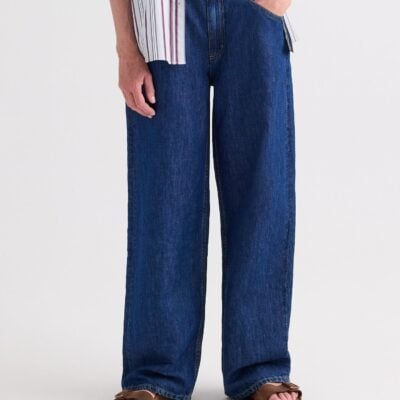 TWP Song Sung Blue Jean in Linen Cotton Denim — DARK STONE - Image 1
