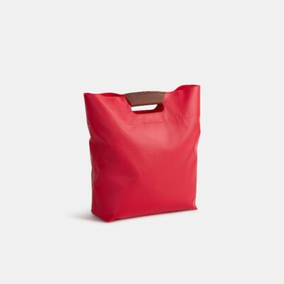 TWP Small Tarp Bag in Tarp / Leather — RED - Image 1