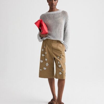 TWP Small Tarp Bag in Tarp / Leather — RED - Image 2