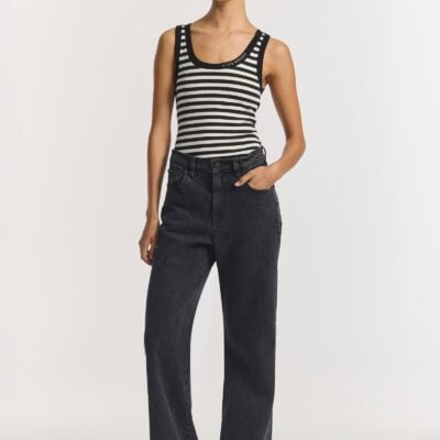 Viktoria & Woods Vik & Woods Tank — BLACK/IVORY STRIPE - Image 1