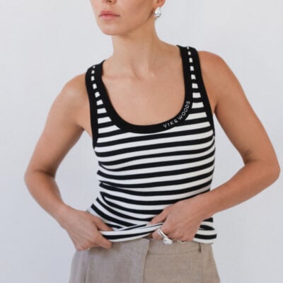 Viktoria & Woods Vik & Woods Tank — BLACK/IVORY STRIPE - Image 2
