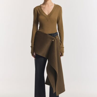 Viktoria & Woods Lotus Merino Top — KHAKI - Image 1