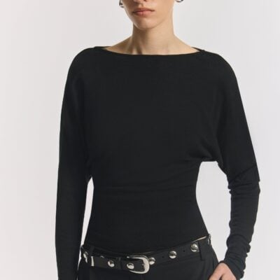 Viktoria & Woods Juniper Merino Top — BLACK - Image 2