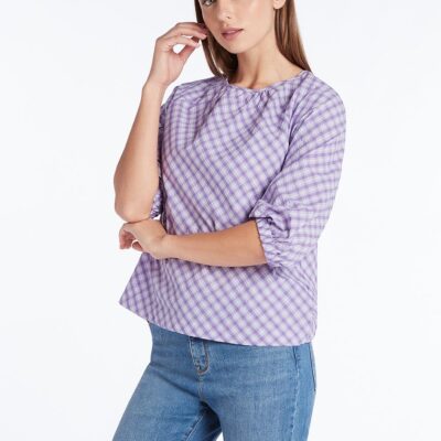 David Lawrence Check Blouse