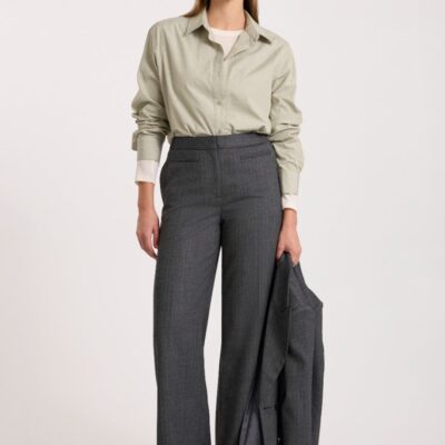 David Lawrence Domini Pinstripe Wide Leg Pant