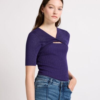 Marcs Deja Vu Shimmer Short Sleeve Knit Top