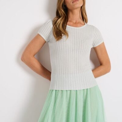 Marcs Perez Metallic Rib Tee