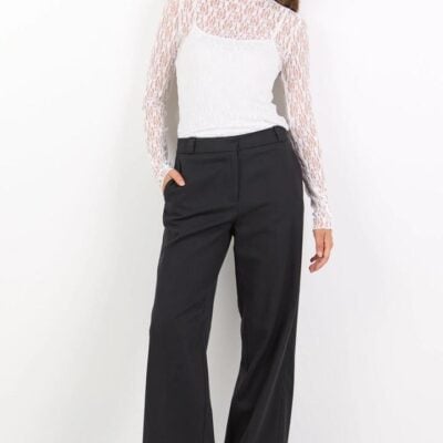 Among the Brave Jaunty Black Slant Pocket Wide Leg Pants