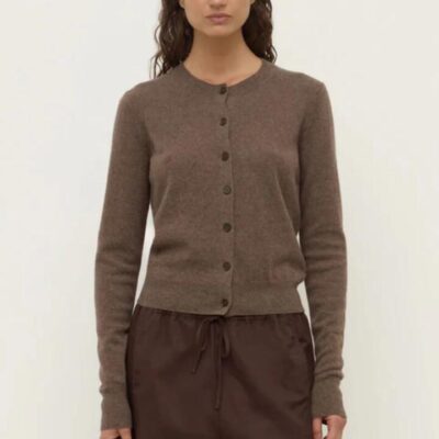 Assembly Label Benny Cocoa Marle Wool Knit Cardigan