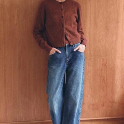 Assembly Label Carina Burnt Amber Merino Wool Cardigan