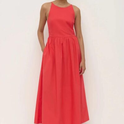 Assembly Label Posie Chilli Cotton Poplin Sleeveless MIDI Dress