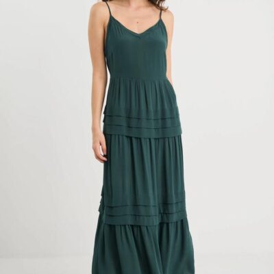 By Rosa. Iris Forest Strappy Maxi Dress