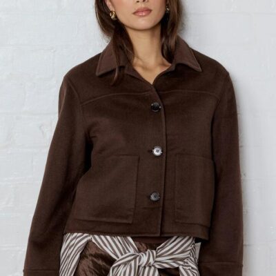 By Rosa. Ranger Chocolate Marle Wool Blend Soft Jacket
