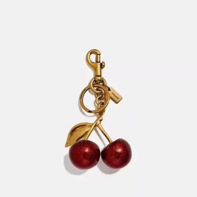 Coach Women's Cherry Bag Charm in Brass/red Apple | Resin/metal