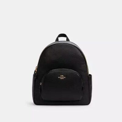 Coach Women's Court Backpack in Gold/black | Leather