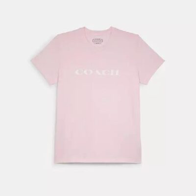 Coach Women's Essential T-shirt in Organic Cotton in Light Pink