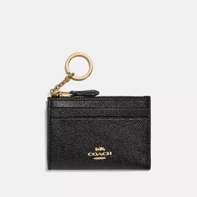 Coach Women's Mini Skinny ID Case in Gold/black | Leather