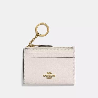 Coach Women's Mini Skinny ID Case in Gold/chalk | Leather