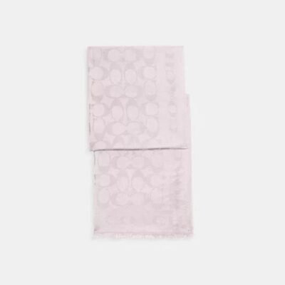Coach Women's Signature Stole in Blush | Cotton Silk Blend
