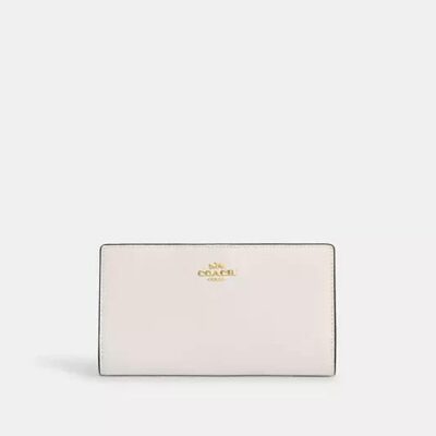 Coach Women's Slim Zip Wallet in Gold/chalk | Leather