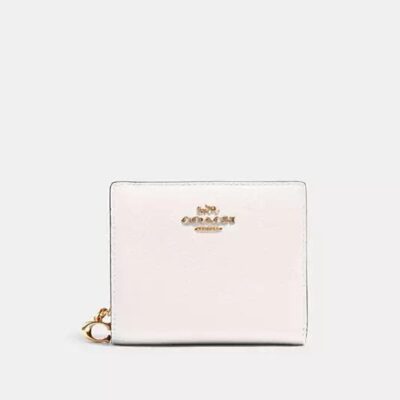 Coach Women's Snap Wallet in Gold/chalk | Leather