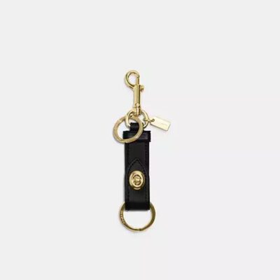 Coach Women's Trigger Snap Bag Charm in Gold/black | Leather