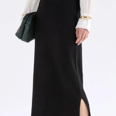 Elk Beim Knit Skirt — Black