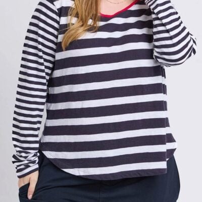 Elm All Sorts Top — Midnight/white