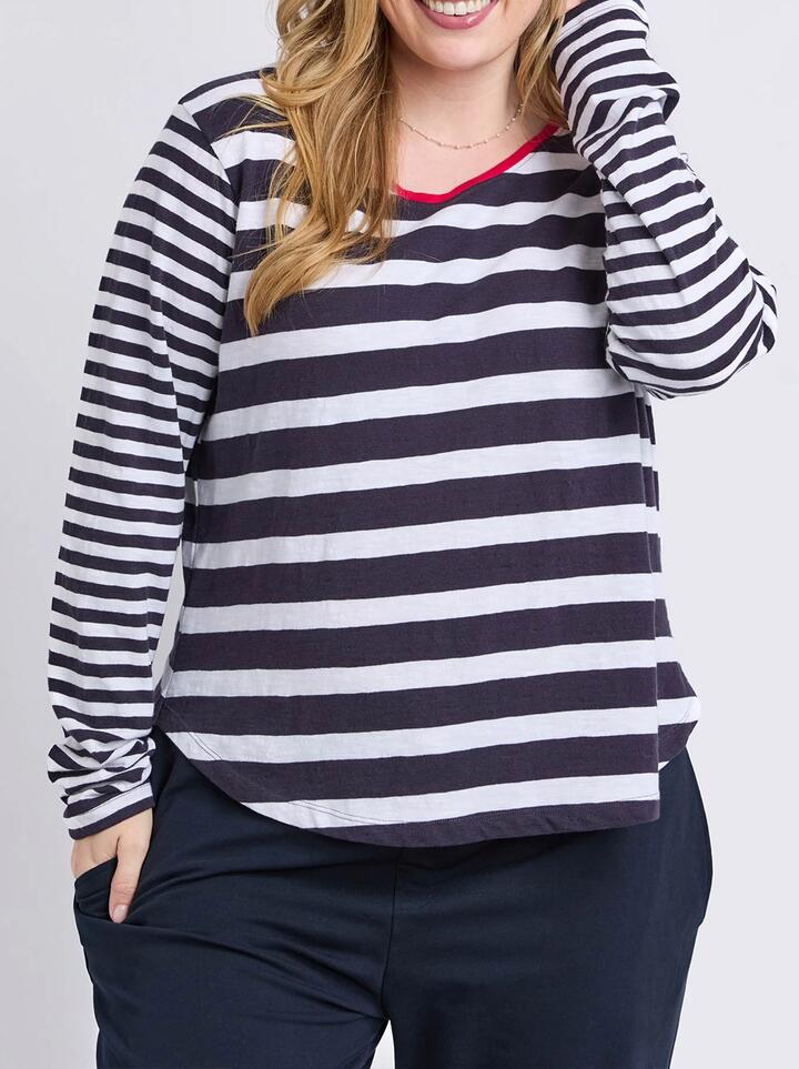 Elm All Sorts Top — Midnight/white