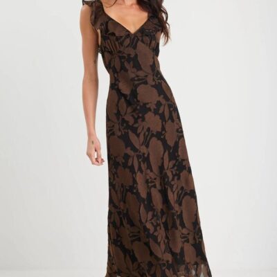 Georgia Zoe Joyous Moonlit Garden Bias Slip Maxi Dress