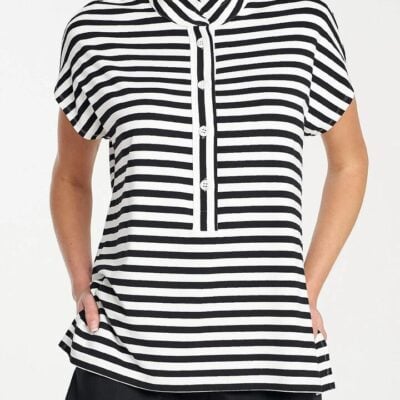 Mela Purdie Henley Tank — Black White