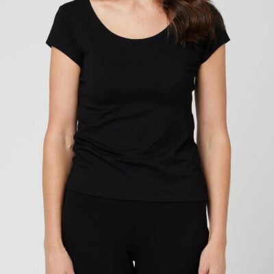 Mela Purdie Scoop Neck T — Black