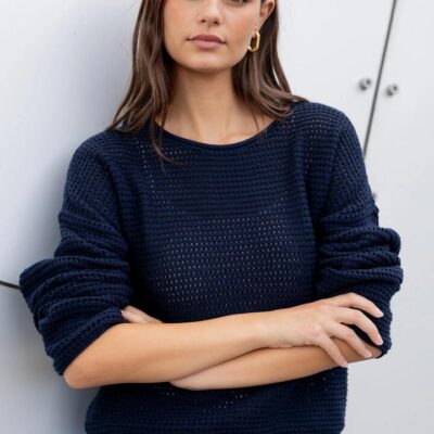 Re:union Label Dawn Ink Crochet Knit Jumper