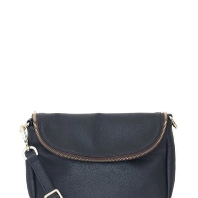 Saben Fifi Black Fold Over Leather Shoulder Bag