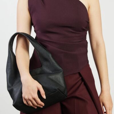 Saben Kiki Shoulder Bag Black Lightly Milled