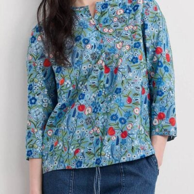 Seasalt Watercolour Sketch Top — Sea Holly