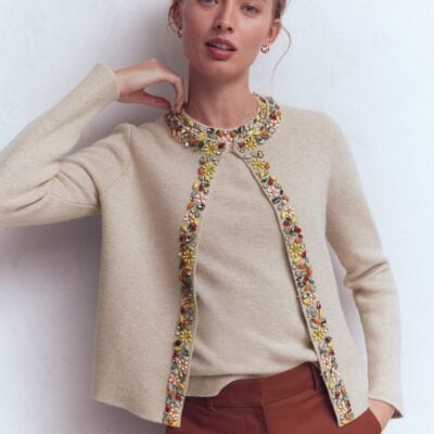 Boden Embellished Knit Cardigan
