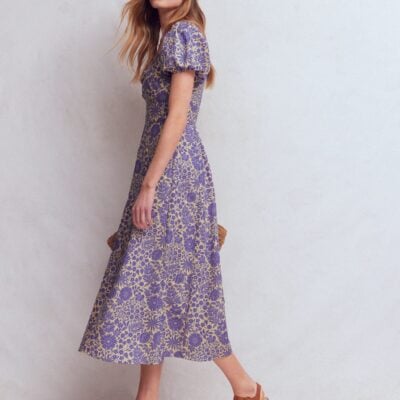 Boden Twist Front Linen Blend Dress
